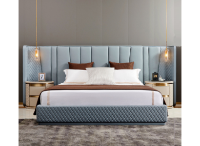 Large bedroom double bed designer beds wooden frame upholstered bed