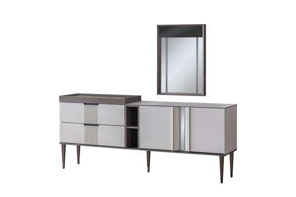 Luxury Dining Room Set Exclusive Sideboard with 2x Mirror Set Novelty