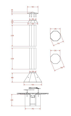 Metal grill with 8 corners and a surrounding table kit for your existing grill hut