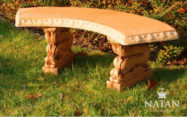 Bench furniture terrace garden quiet corner concrete seat bench Roman