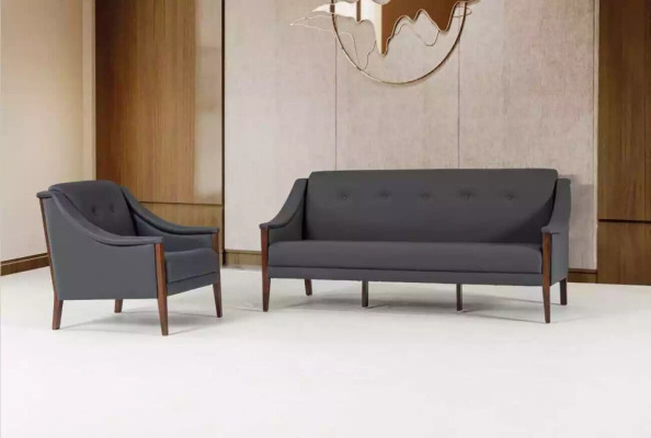 Dark gray designer sofa three-seater couch upholstered furniture office furnishings