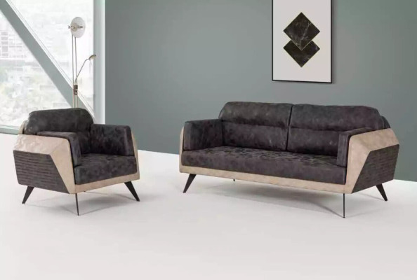 Gray Luxury Three-Seater Study Room Seat Modern Office Furniture Couch