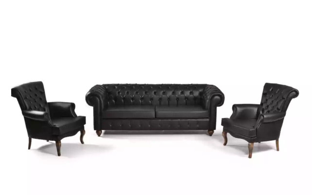 Study armchair textile furniture black seat modern designer new