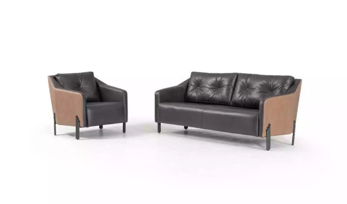 Office room sofa couch 3-seater textile upholstery fabric new office furniture