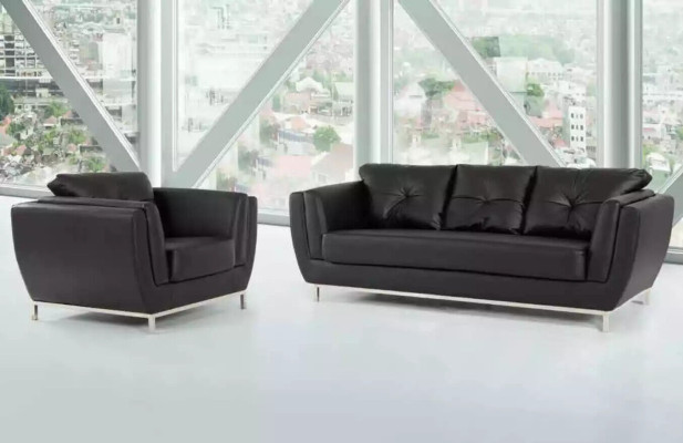 Black armchair study room office furniture luxury upholstery fabric new