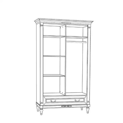 Wardrobe Bedroom Cabinet Antique Style Baroque White Closets