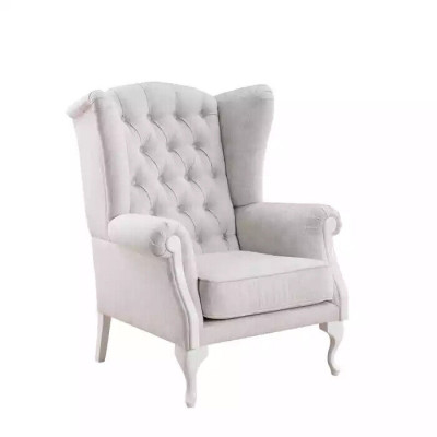 Armchair Seating Single-Seater Design White Upholstery Living Room Furniture TV Recliner