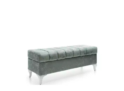 Classic bench design ottoman footstool two-seater textile footrest