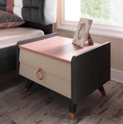 Bedroom 6-piece set: bed, nightstand, wardrobe, dresser, mirror, desk