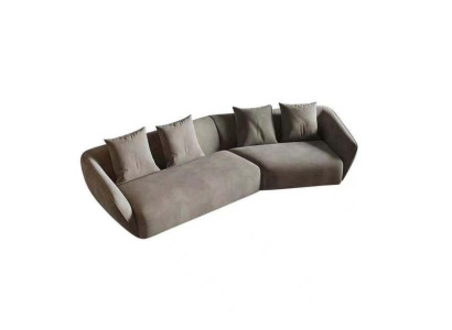 Exclusive luxurious 4-seater sofa fabric seat modern textile furniture gray color