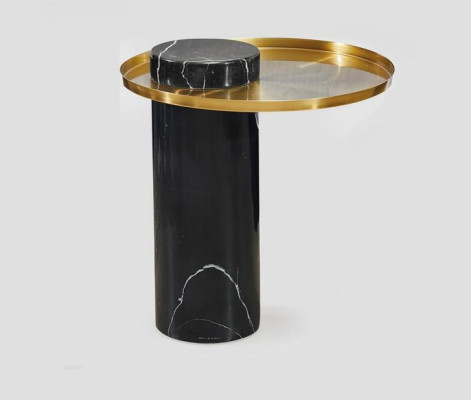 Round black side table coffee table bedroom dresser tables console
