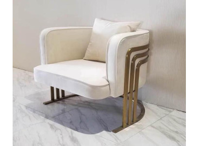 High-quality textile chair stylish white armchair modern armchair TV couch