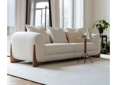 Sofa 3-Seater White High-Quality Upholstery Sofas Design Textile New Modern