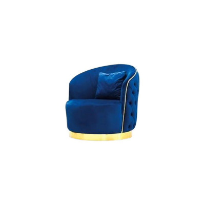 Blue Chesterfield Armchair Living Room Round Chair Designer Single Seater. xlfurniture.co.uk