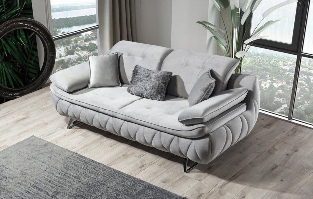 Living Room Set 2-piece 3-Seater Sofa with Armchair Modern Design Fabric Sofas
