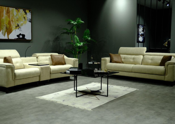 Complete couch set designer 3-seater loveseat luxurious armchair