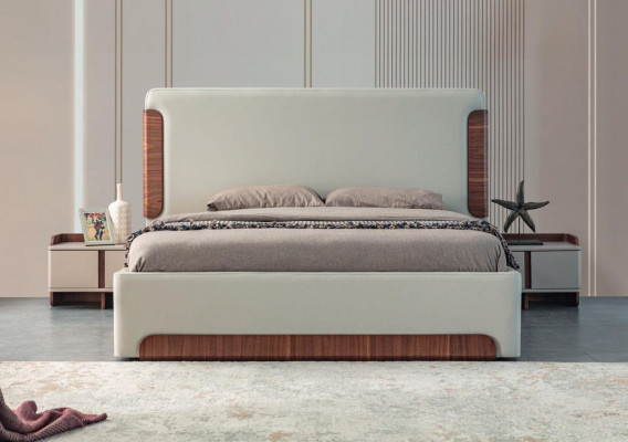 Graceful bedroom furniture luxury upholstered bed designer wardrobe