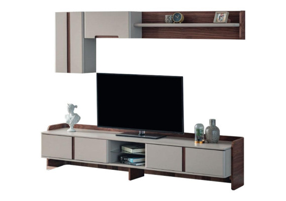 White living room wall unit luxurious furniture RTV lowboard shelves sideboard