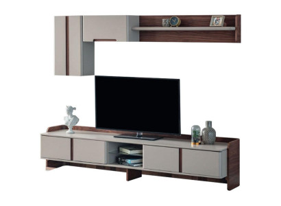 White living room wall unit luxurious furniture RTV lowboard shelves sideboard