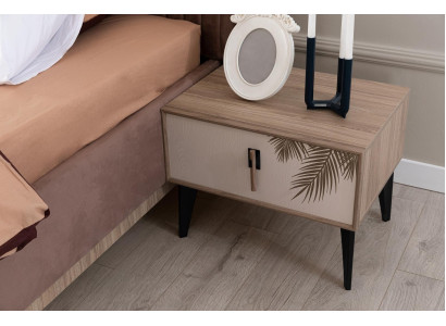 Beige nightstand designer bedroom furniture luxury wood nightstands