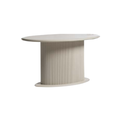 Modern wooden dining table dining room table oval table wood beige 140 cm