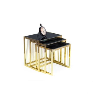 Complete side tables coffee tables sofa tables 3-part coffee tables gold