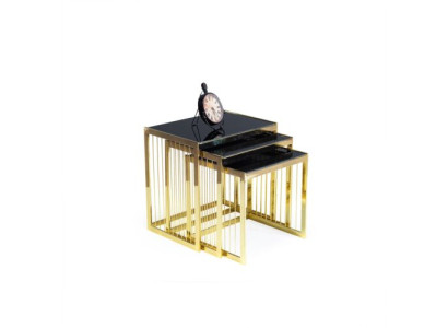 Complete side tables coffee tables sofa tables 3-part coffee tables gold