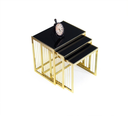 Complete side tables coffee tables sofa tables 3-part coffee tables gold