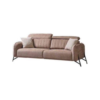 Beige living room three-seater set modern fabric sofas luxurious furniture