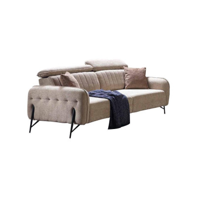 Designer beige living room seating set 2x sofas 2x armchairs luxury furniture