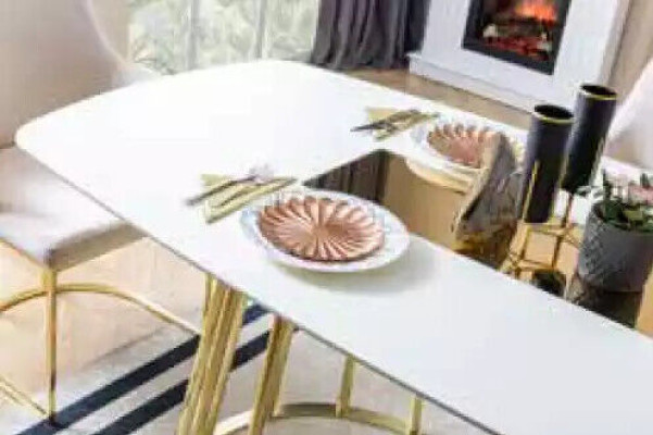 Dining room set, table, 6x chairs, sideboard, mirror, 9-piece group set