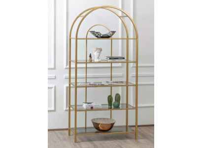 Living Room Shelf Room Divider Standing Shelf Bookshelf Storage Gold