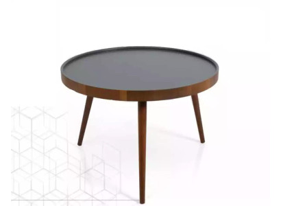Round kitchen dining table coffee table color brown new style modern wood
