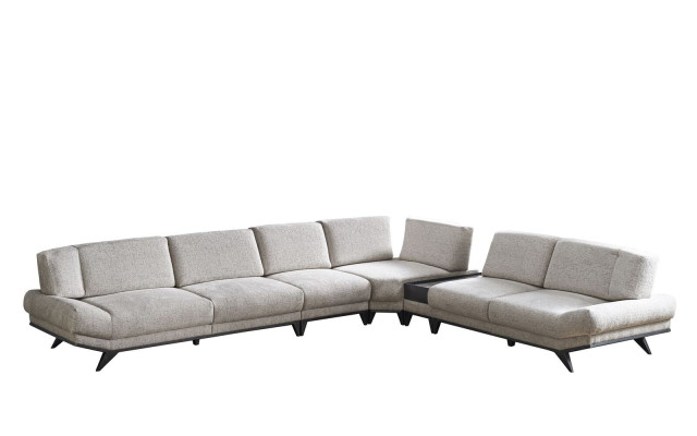 Gray living room sofa L-shape sectional corner couch upholstered couch new