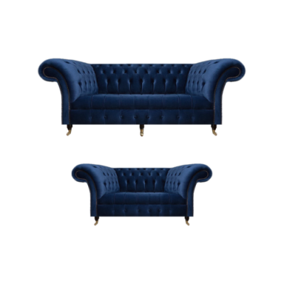 Chesterfield Set Three-Seater Sofa Couch Furniture Armchair Living Room New