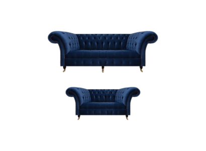 Chesterfield Set Three-Seater Sofa Couch Furniture Armchair Living Room New