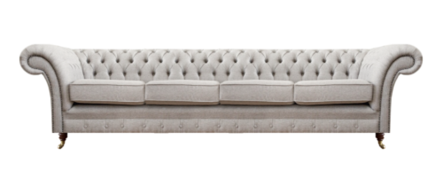 Luxury New Chesterfield Sofa Four-Seater Couch Upholstered Furniture Textile Living Room