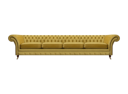Luxury Yellow Sofa Four-seater Furniture Chesterfield Textile Living Room New