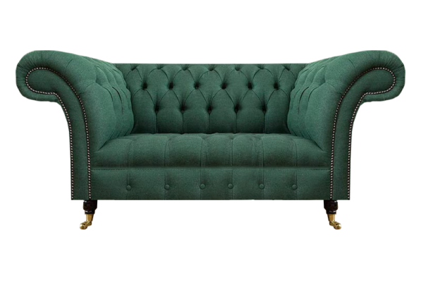 Living room sofa green two-seater sofas upholstered furniture Chesterfield new