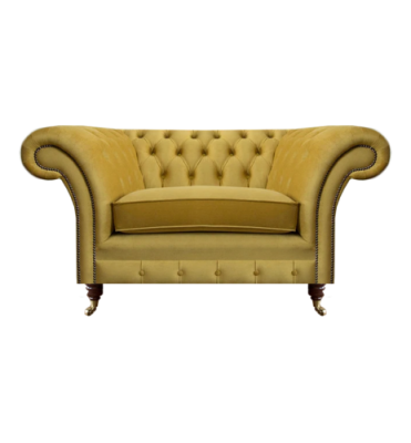 Chesterfield armchair yellow upholstered seat Chesterfield couch living room furnishings