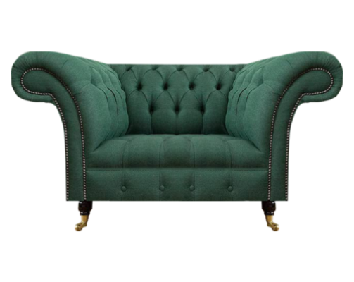 Living room armchair luxury upholstered furniture green upholstered seat Chesterfield new
