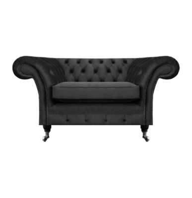 New luxury upholstered seat living room armchair Chesterfield black furnishing