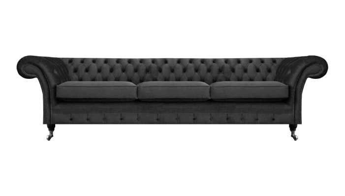 Black Furniture Living Room Sofa Three-Seater Couch Chesterfield New Upholstered Furniture