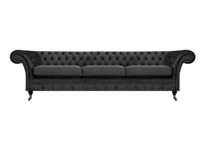 Black Furniture Living Room Sofa Three-Seater Couch Chesterfield New Upholstered Furniture
