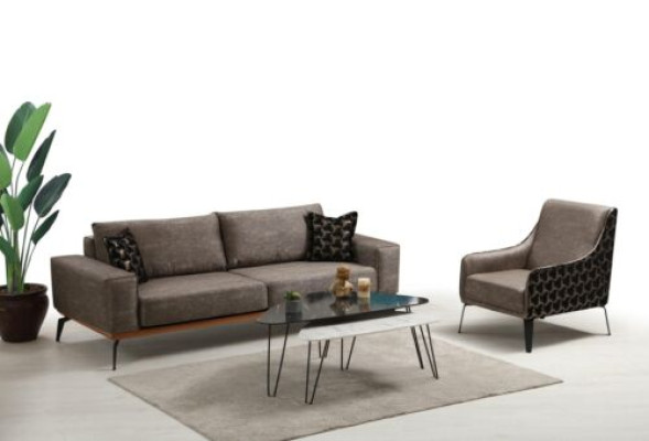 Three-seater sofa set armchair fabric sofa upholstered sofa gray couch sofa