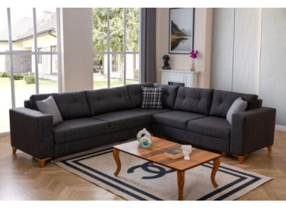 Gray living room L-shape sofa designer fabric sofa luxury modern couch