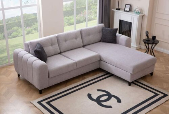 White corner sectional sofa designer seating furniture textile living room couch new