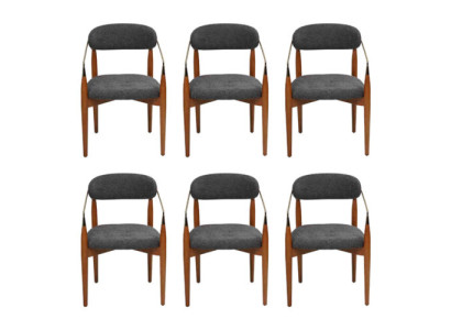 Luxury dining chair 6x chairs with armrests upholstery furnishings modern furniture
