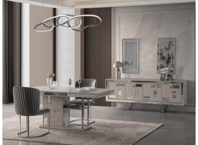 Complete dining room dining table white 2-piece sideboard dining room table wood