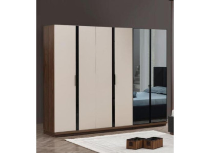 Wardrobe Bedroom Closet Wooden Cabinet Wood Beige Modern Large